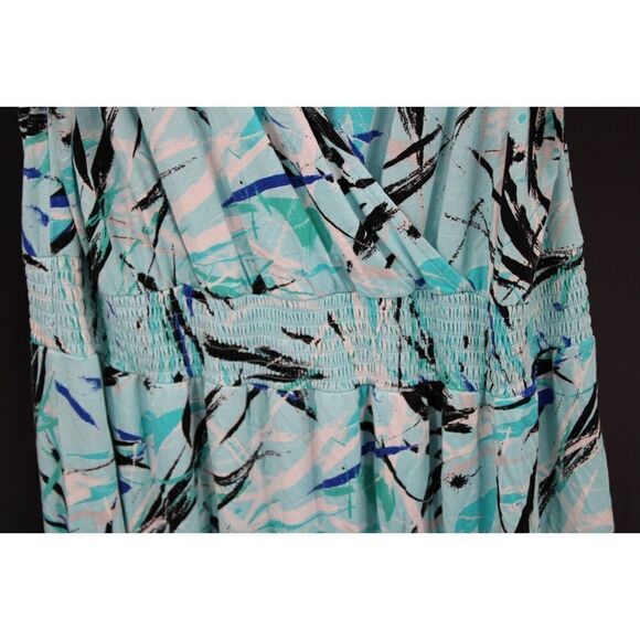 LANE BRYANT 14/16 ABSTRACT PRINT SMOCKED WAIST SUMMER DRESS - Picture 6 of 8